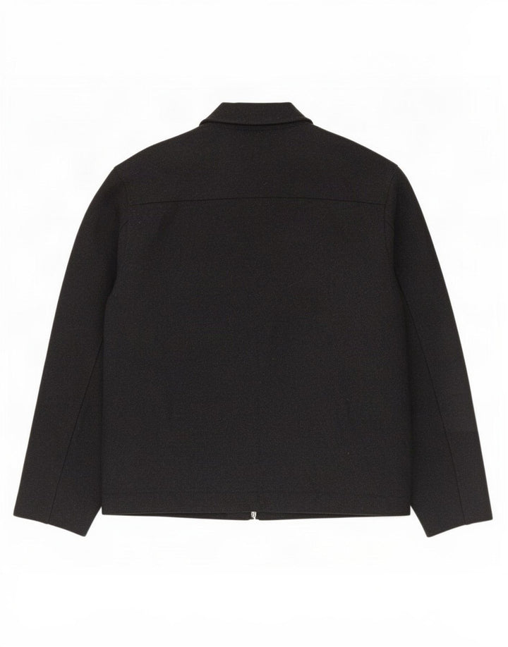 Marks & Spencer Herre Bomber Jacket UK 36 Small Navy Blue Wool