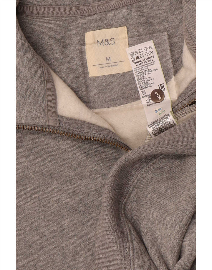 Marks & Spencer Sweatshirt med lynlås til mænd mellem grå bomuld