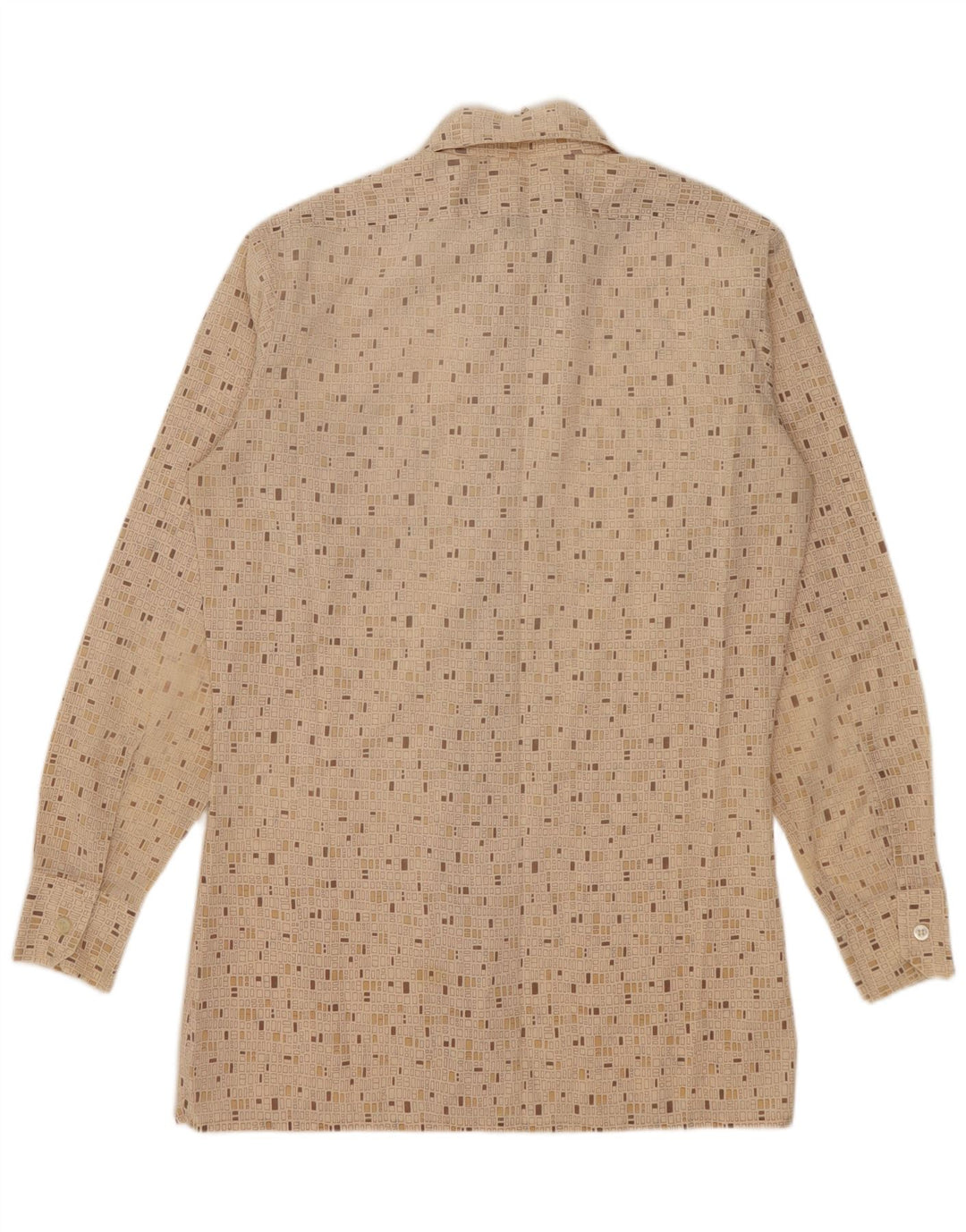 Vintage herreskjorte lille beige geometrisk