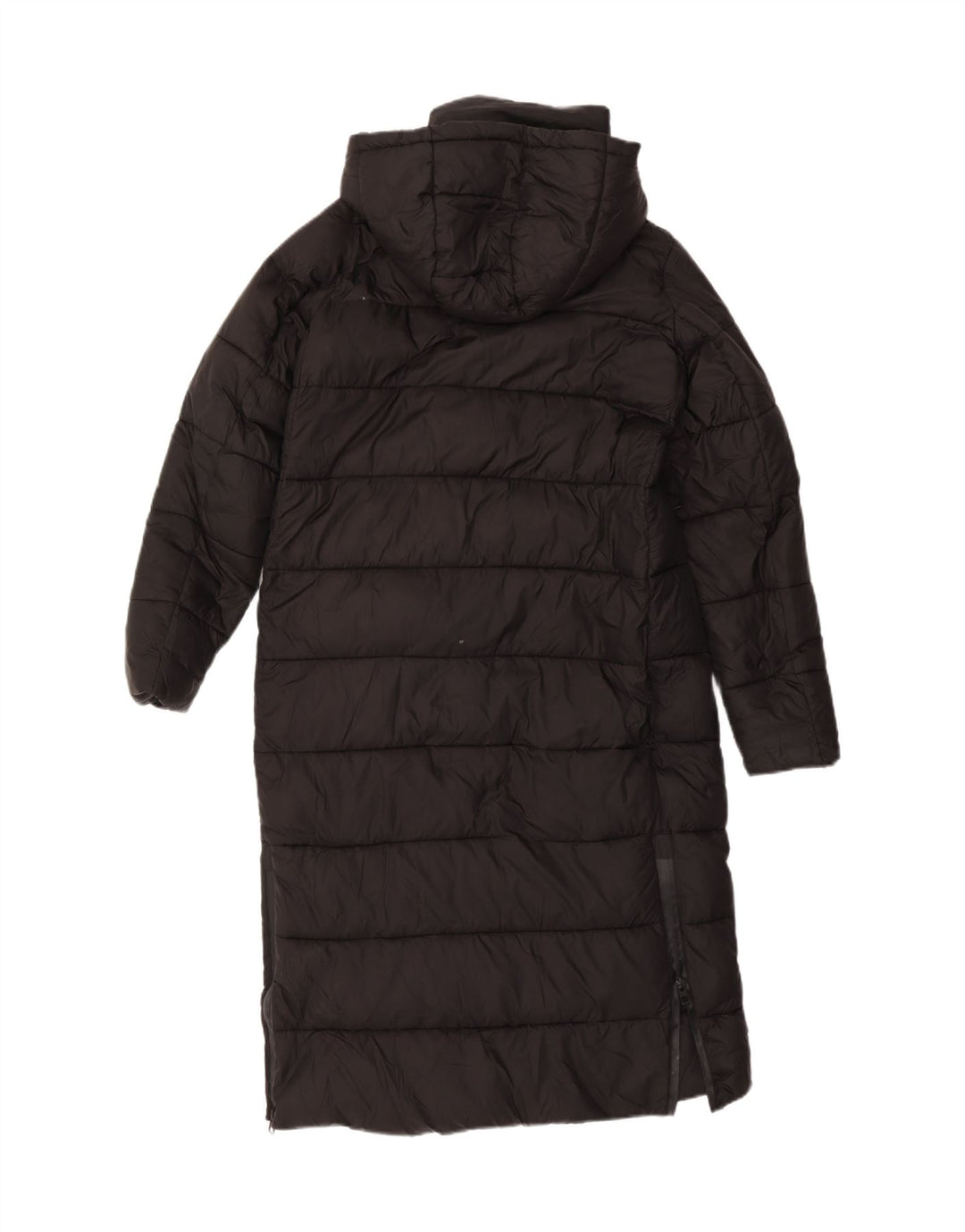 ZARA Oversized hættepolstret frakke til kvinder UK 10 Lille sort polyester