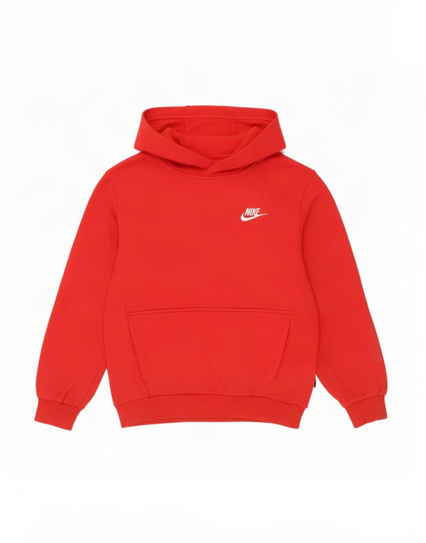 Nike Boys Hoodie Jumper 10-11 år Medium Rød Bomuld