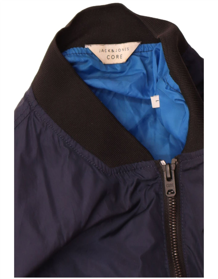 Jack & Jones Bomberjakke til mænd UK 40 Stor marineblå nylon