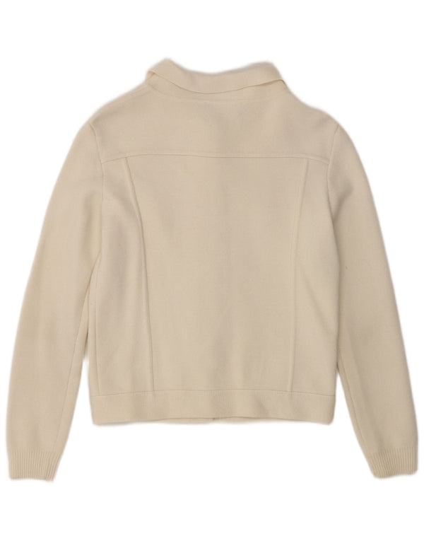 Moschino Dame Cardigan Sweater UK 8 Small Off White Uld