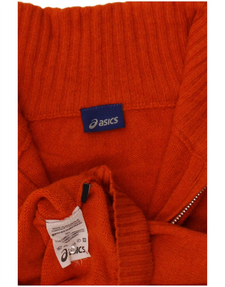 Asics Herre Zip Neck Jumper Sweater Medium Orange Uld