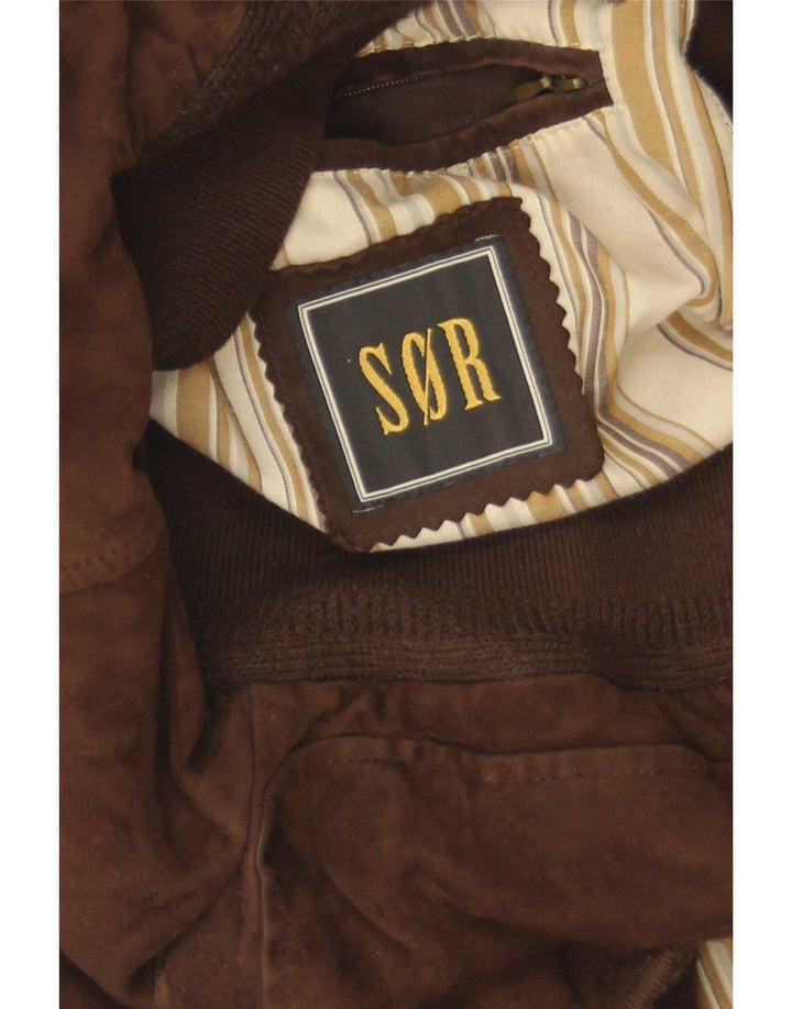 Vintage herre ruskind bomberjakke EU 52 XL Brun