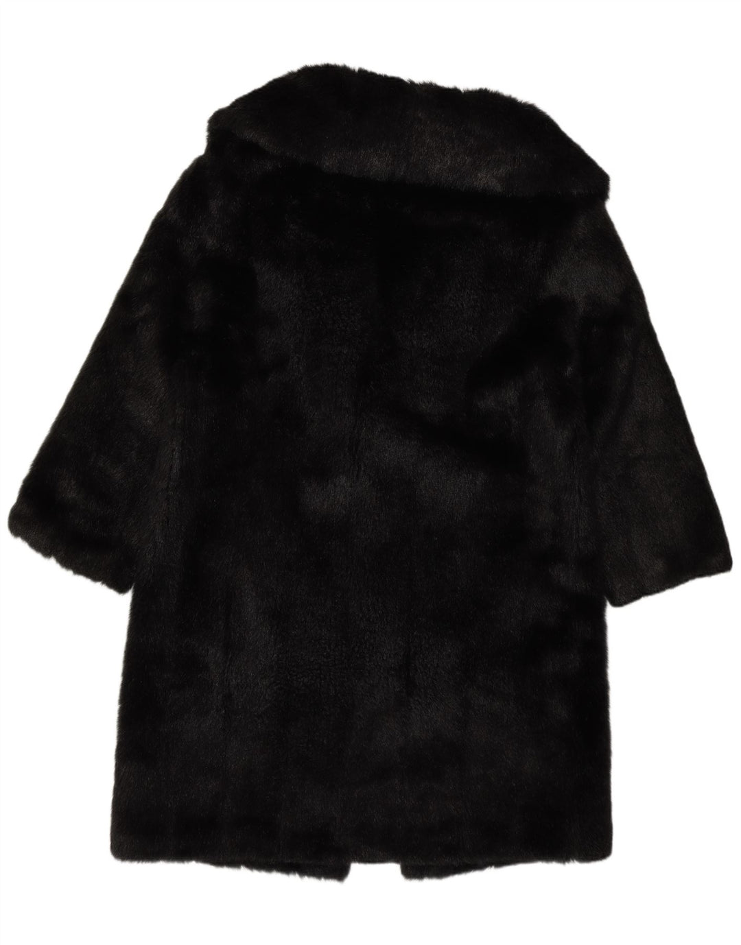 Glenoit Dame imiteret Pels Overfrakke UK 14 Large Black