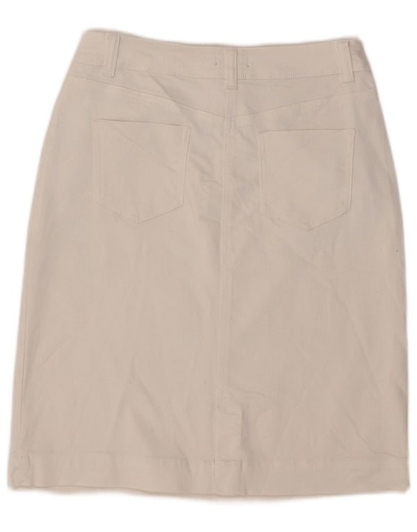 M&Co Dame Denim Nederdel UK 10 Small W30 White Bomuld