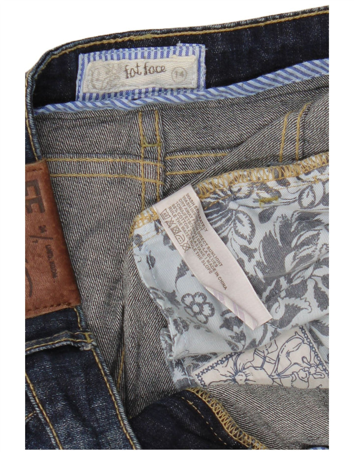 FAT FACE Kvinder Cropped Jeans UK 14 Large W34 L24 Navy Blue Bomuld