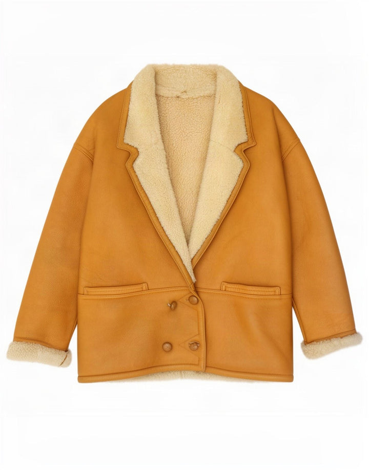 Vintage Dame Shearling Coat IT 44 Medium Beige