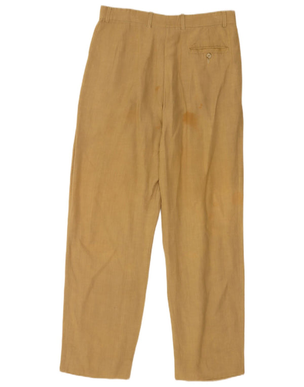 Vintage Herre Pegged Chino Bukser IT 46 Small W30 L29 Khaki Linen