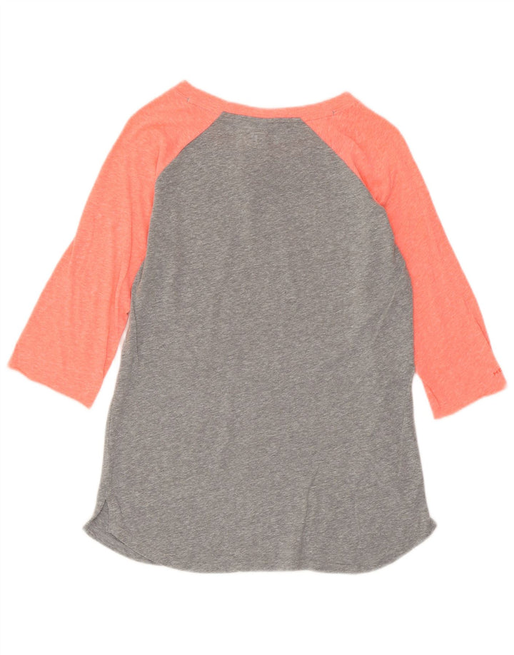 UNDER ARMOUR Dame Heat Gear Grafisk Top 3/4 ærmer UK 12 Medium Grå