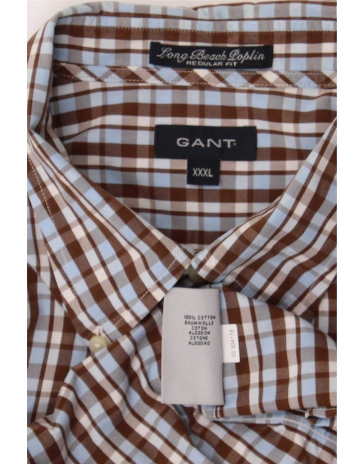Gant herre Regular Fit skjorte 3XL brun ternet bomuld
