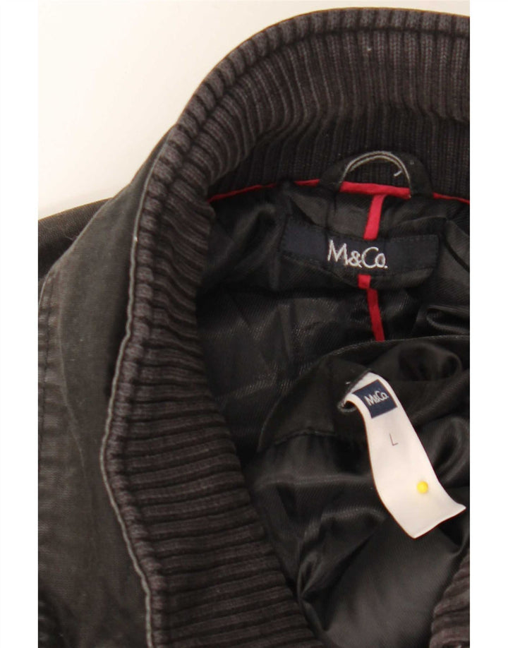 M&Co Herre Utility Jacket UK 40 Large Black Cotton