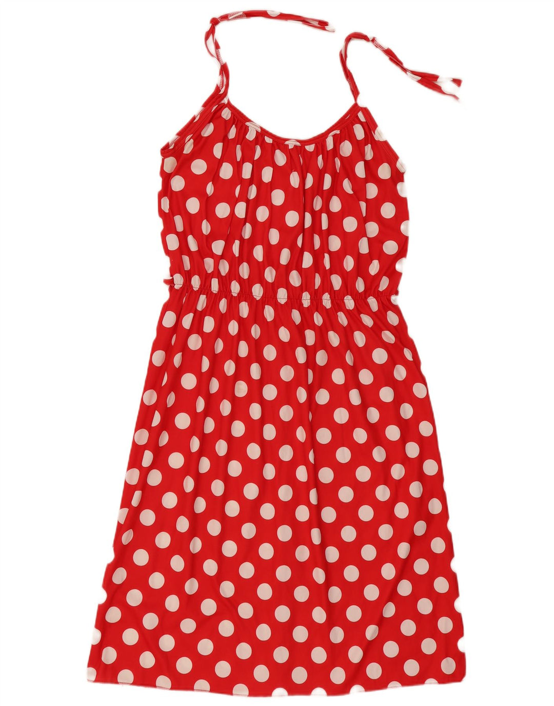 Vintage solkjole til kvinder UK 18 XL Rød Polka Dot