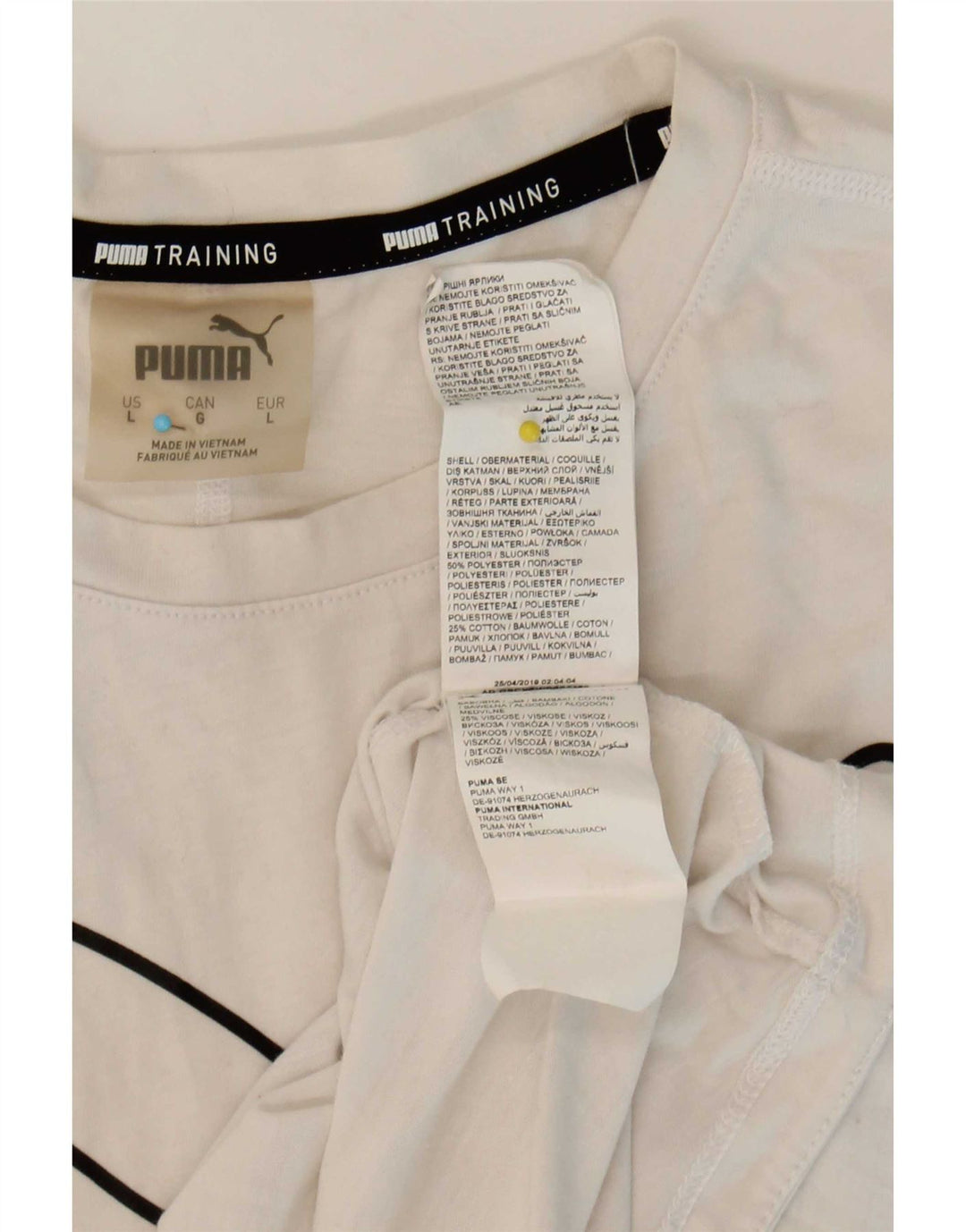 Puma Grafisk T-Shirt Top UK 16 Stor hvid polyester