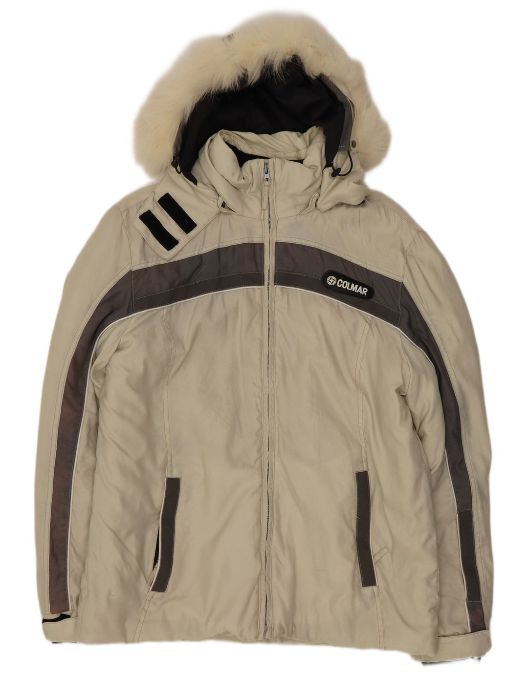 Colmar Skijakke med hætte til mænd IT 46 Small Beige Colourblock