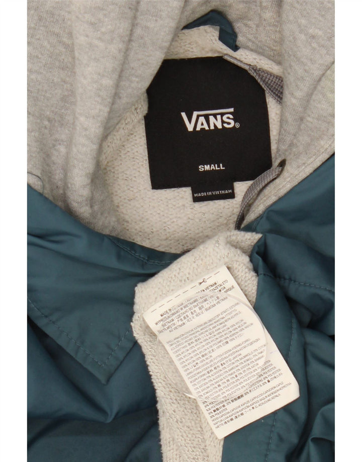 Vans Herre Hooded Windbreaker Jacket UK 36 Small Blue Colourblock Nylon