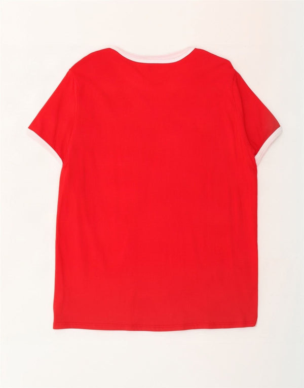 Levi's Dame Grafisk T-Shirt Top UK 18 XL Rød Bomuld