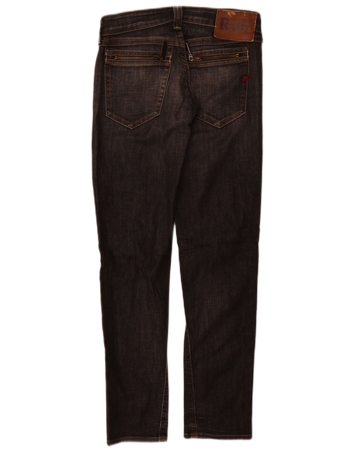 Replay Dame Slim Jeans W26 L30 Grå Bomuld