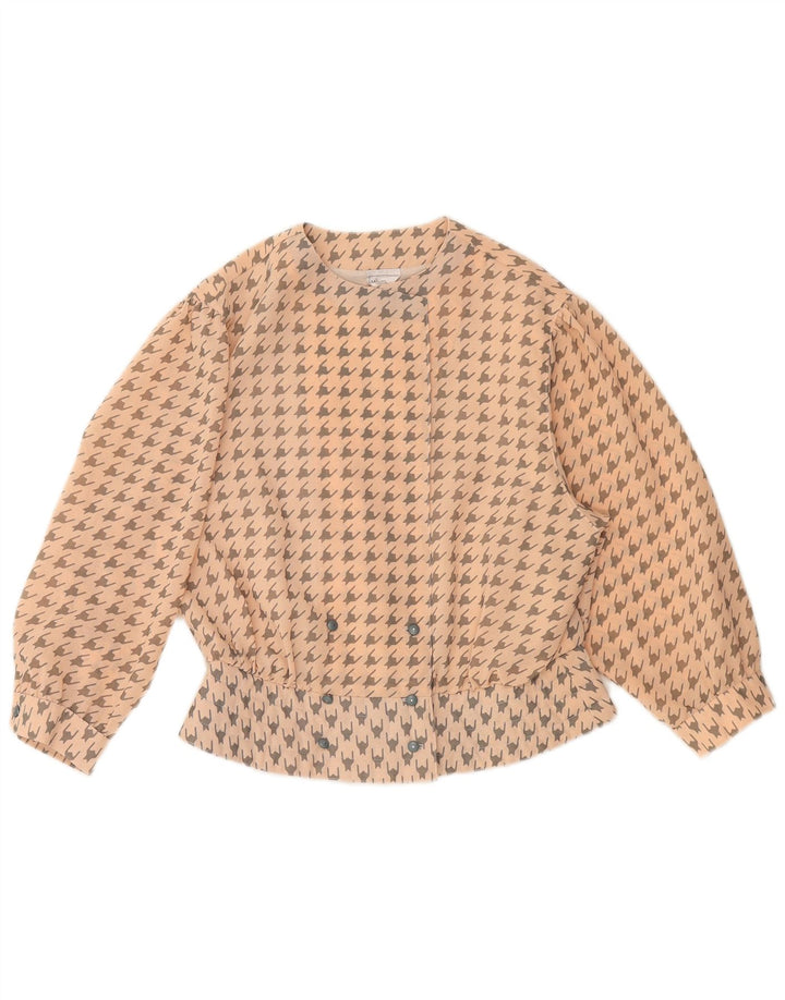 MARKWALD Womens Crop skjortebluse med 3/4 ærmer EU 40 Medium Pink Houndstooth