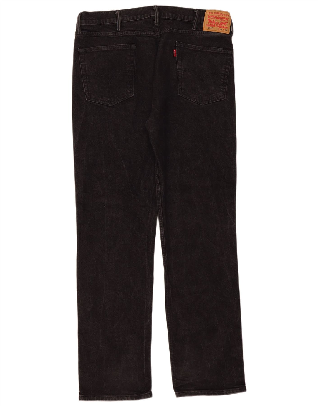 Levi's Herre 514 Straight Jeans W38 L34 Sort Bomuld