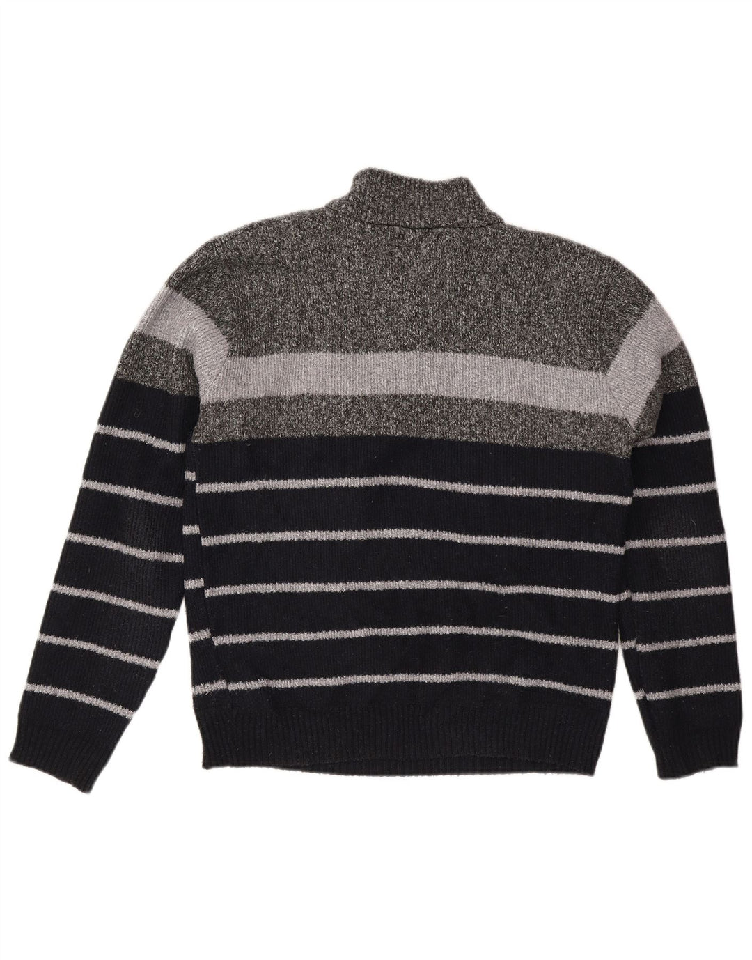 Pierre Cardin Herre Zip Neck Jumper Sweater XL Grå Stribet Polyester