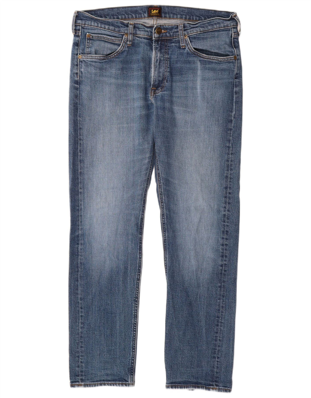 LEE Mens Daren Zip Fly Straight Jeans W34 L32 Blå Bomuld