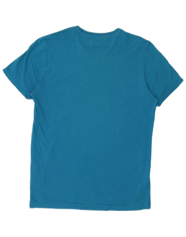 Napapijri Herre Geographic Graphic T-Shirt Top Medium Blue Bomuld