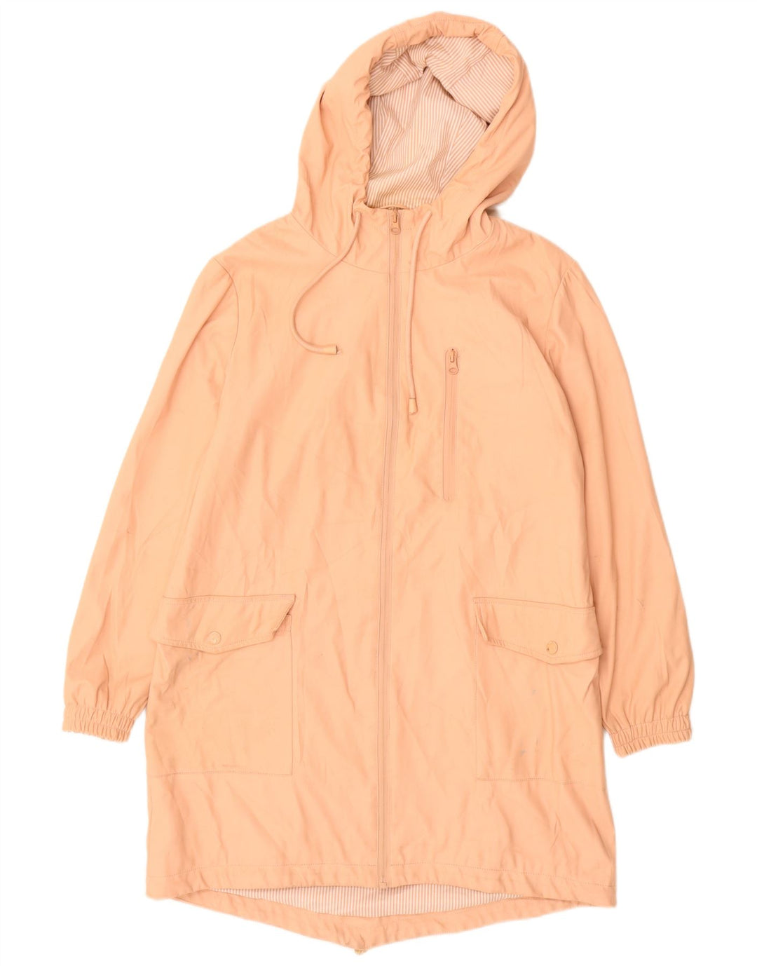 Zara Regnfrakke med hætte til kvinder UK 10 Small Pink Polyurethane