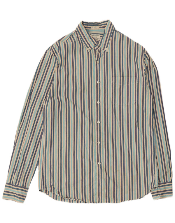 J. Crew Herre Slim Shirt Medium Flerfarvet nålestribet bomuld