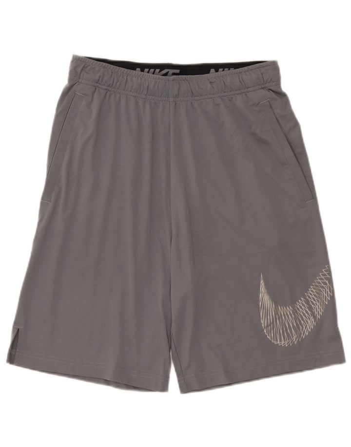 Nike Herre Dri Fit grafiske sportsshorts mellemgrå polyester