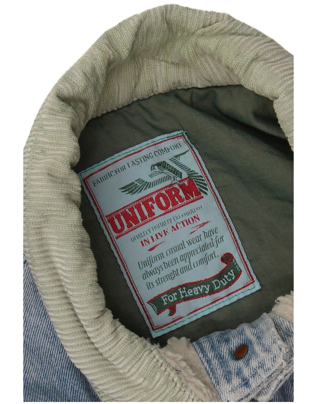 Uniform Herre Denim Sherpa Jacket UK 42 XL Blå