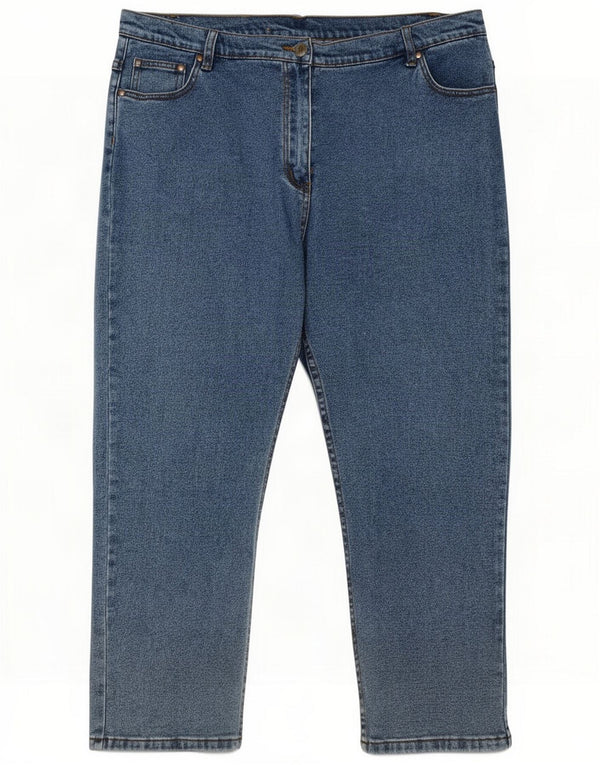 Cotton Traders Dame Slim Cropped Jeans UK 20 2XL W38 L26 Blue