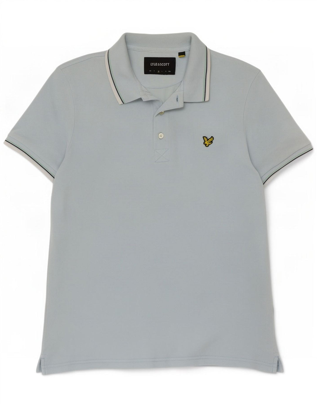 Lyle & Scott herre poloshirt mellemblå stribet bomuld