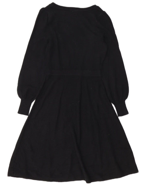 Boden Womens Long Sleeve Jumper Dress UK 10 Small Black Polyamide