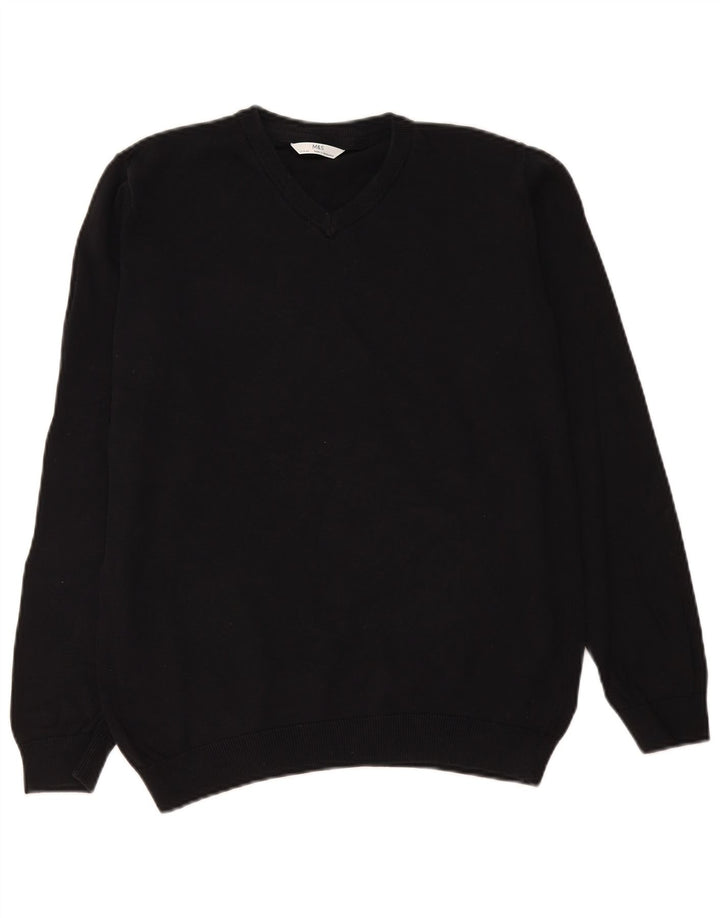Marks & Spencer Boys V-hals sweater 15-16 år Sort bomuld