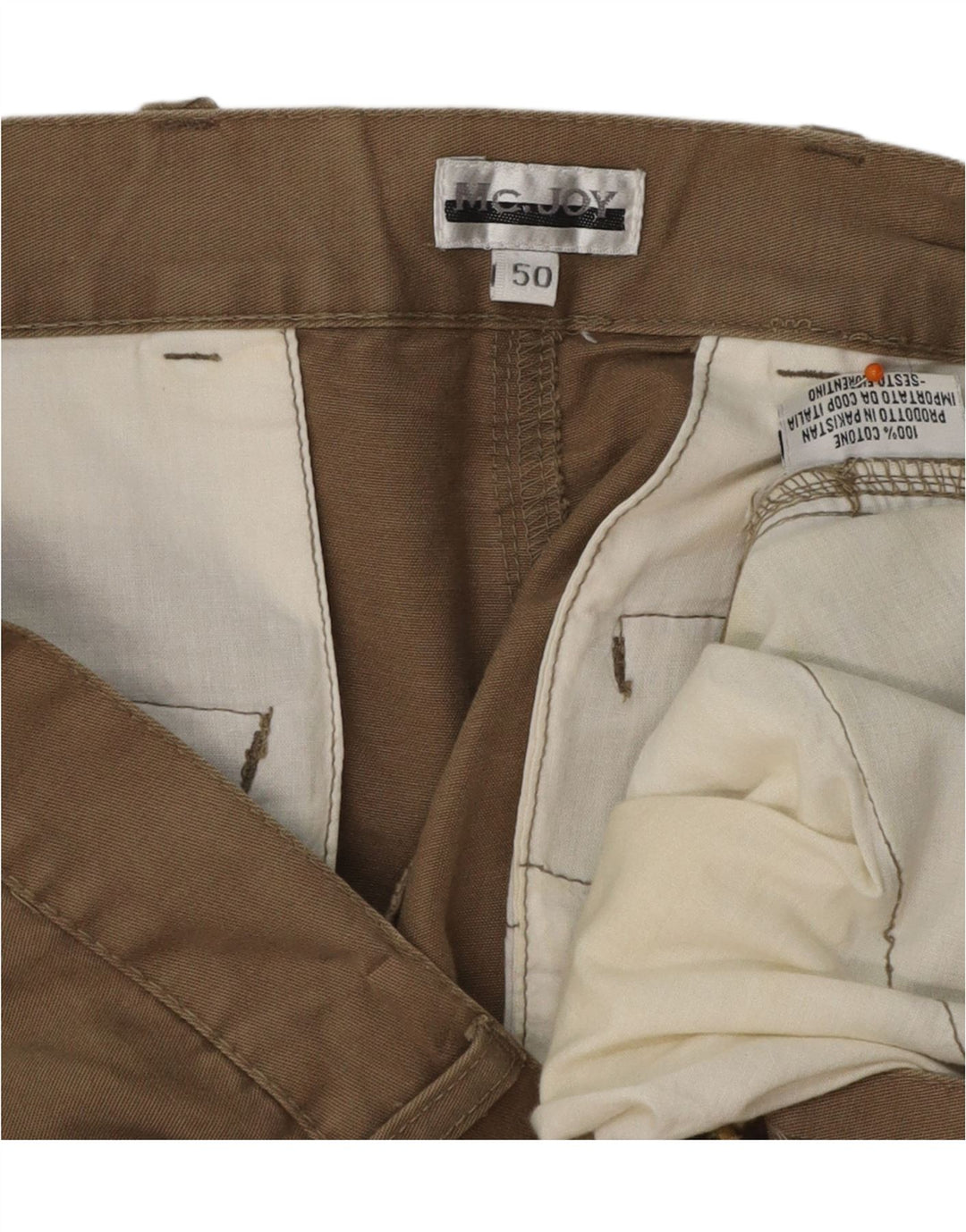 MC JOY Herre Cargo Shorts IT 50 Large W38 Beige Bomuld
