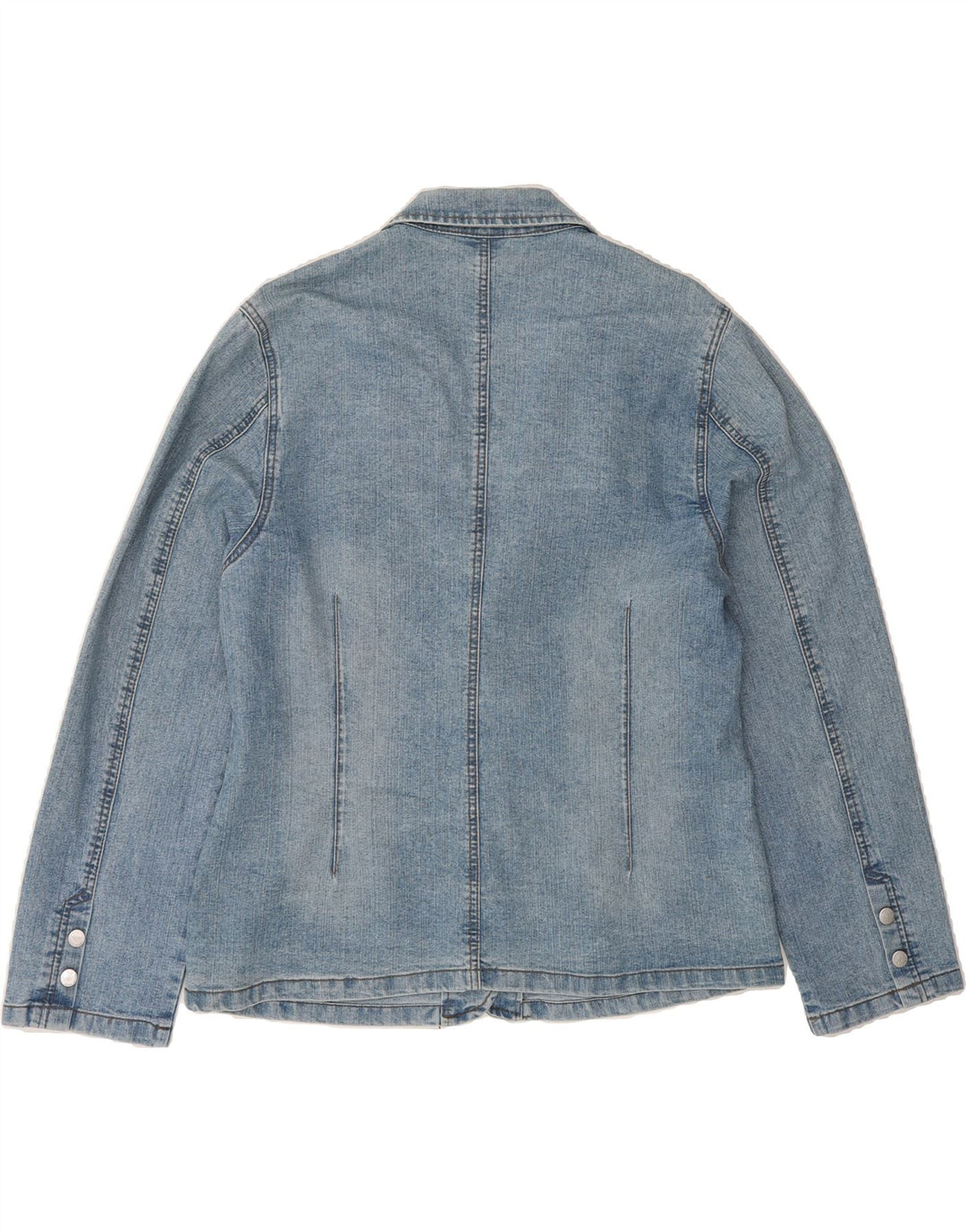 RE & X Womens 2 Button Denim Blazer Jacket IT 46 Large Blue Vintage Re & X and Second-Hand Re & X from Messina Hembry 
