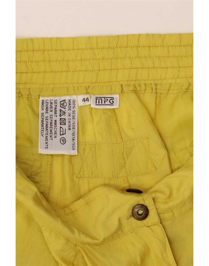 MPG kvinders højtaljede bermudashorts IT 44 Medium W29 gul silke