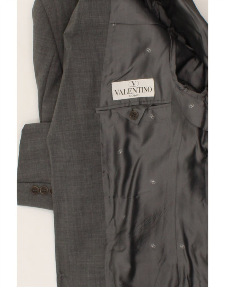 VALENTINO Herre 3-knap 2-delt sæt IT 48 Medium W38 L32 Grå Virgin Wool