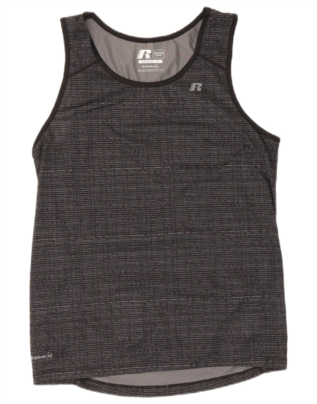 Russell Athletic Herrevest Top UK 34/36 Small Grey Flecked Polyester