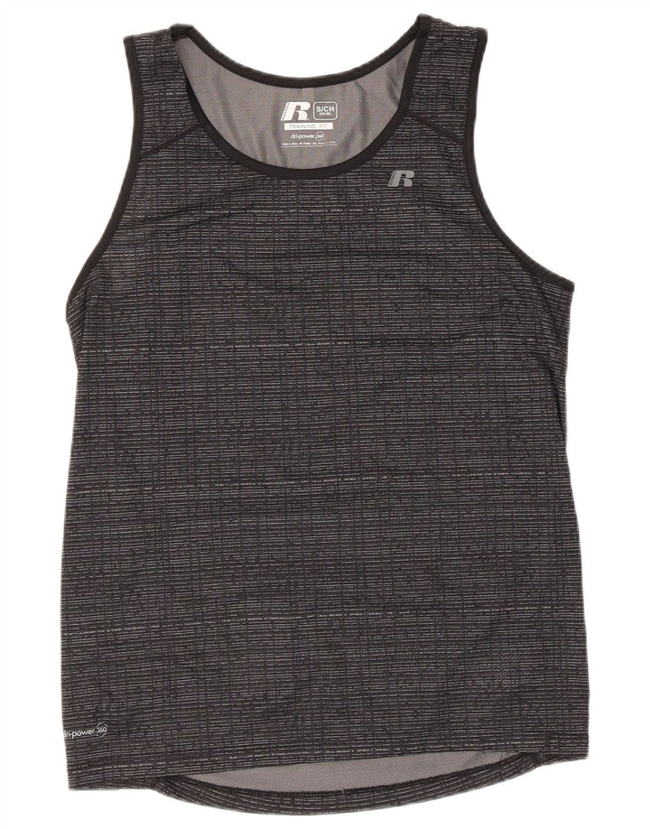 Russell Athletic Herrevest Top UK 34/36 Small Grey Flecked Polyester