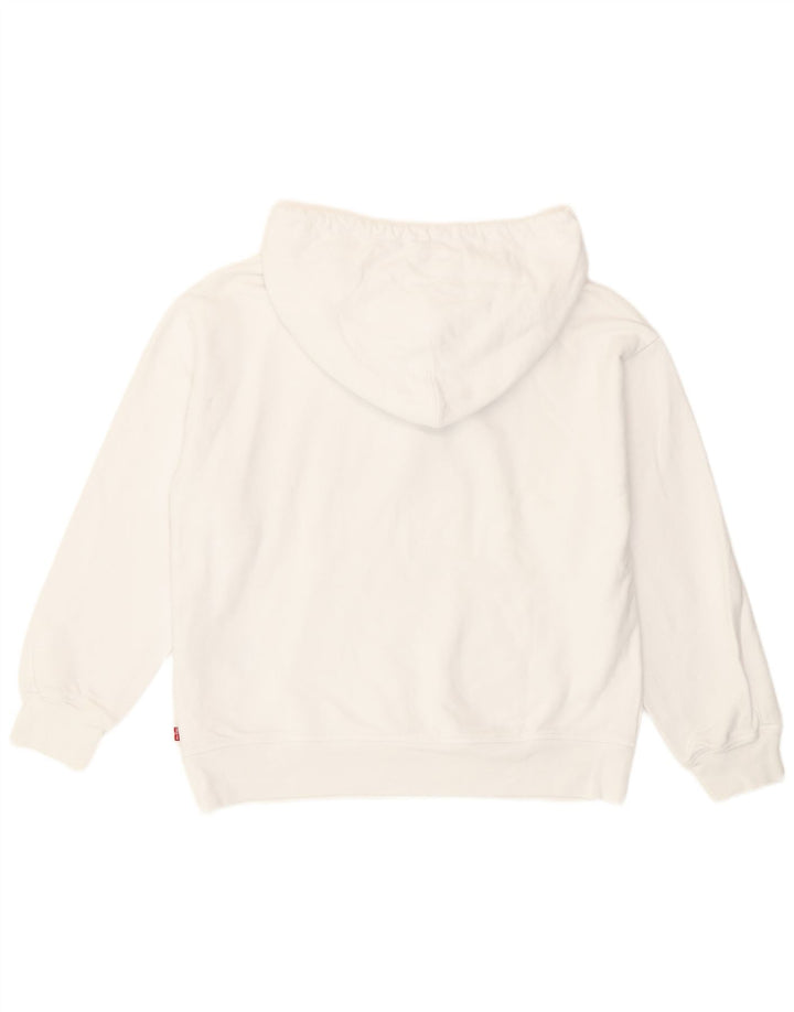 Levi's Grafisk Oversized Hoodie Jumper til kvinder UK 14 Medium White Bomuld