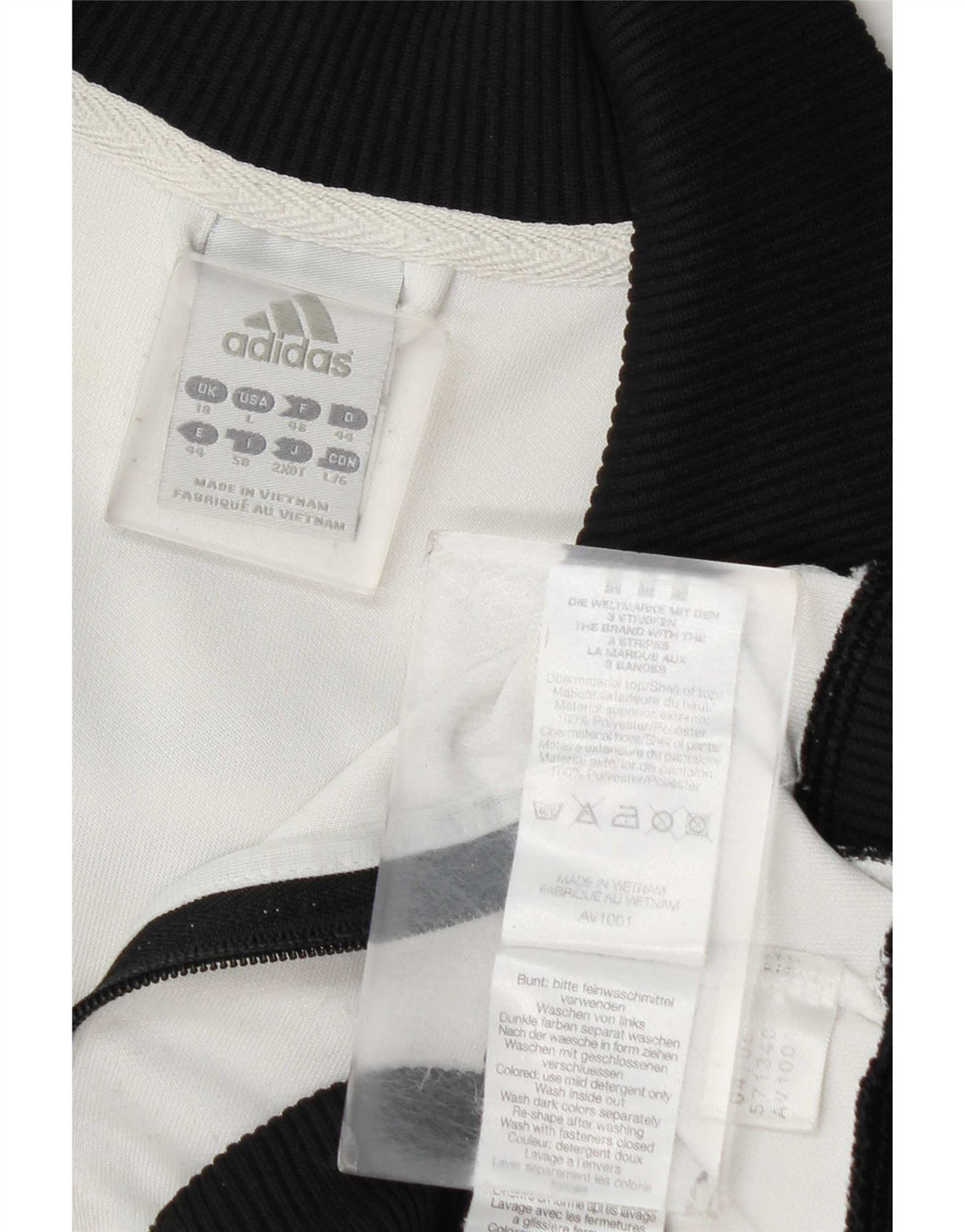 Adidas træningsdragt topjakke til kvinder UK 18 XL Hvid Colourblock Polyester