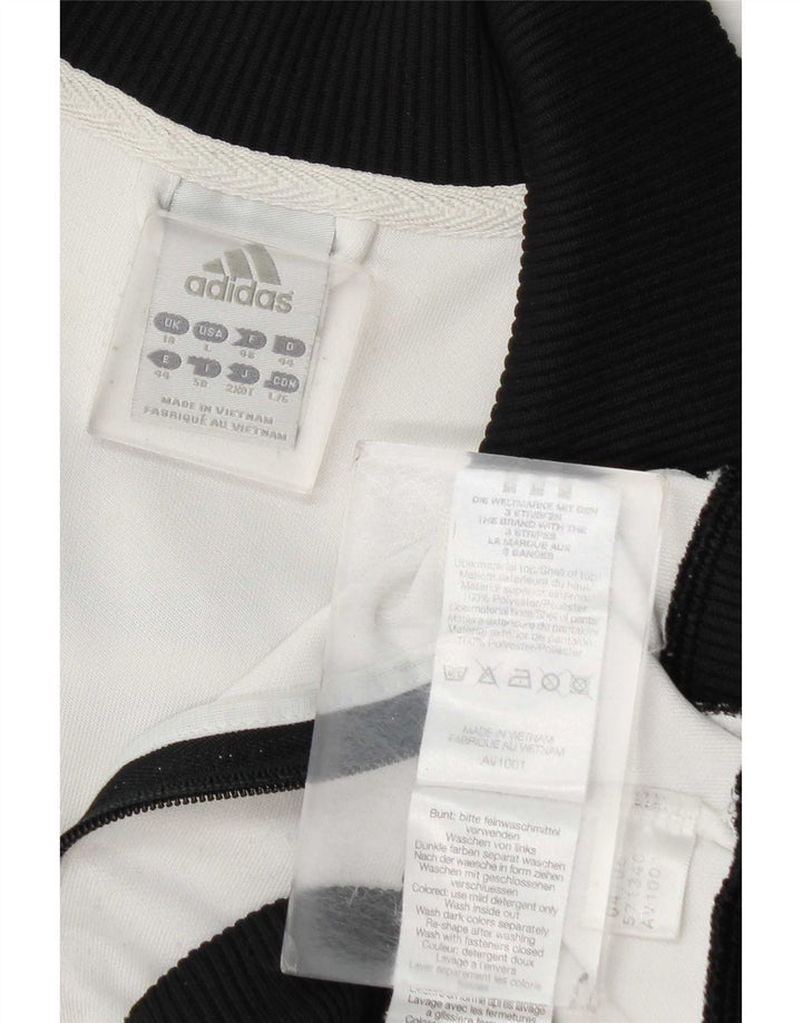 Adidas træningsdragt topjakke til kvinder UK 18 XL Hvid Colourblock Polyester