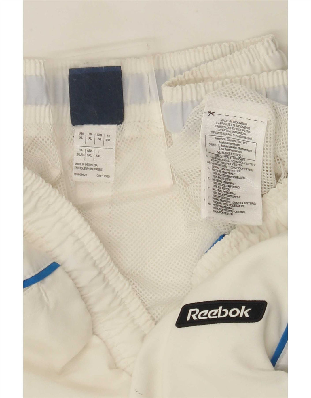 Reebok Herre Sportshorts XL Hvid Polyester