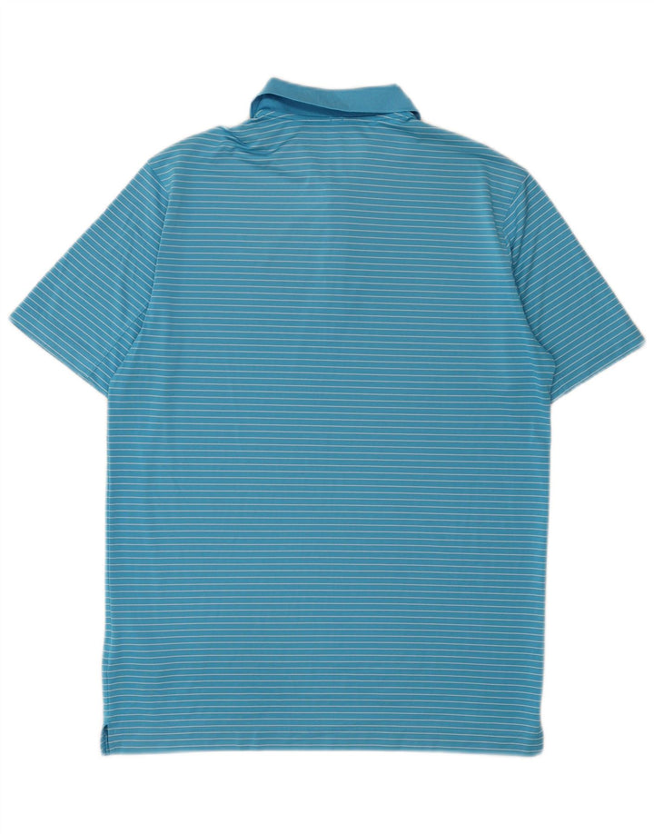 Nike Dri Fit poloshirt til mænd mellemblå nålestribet polyester