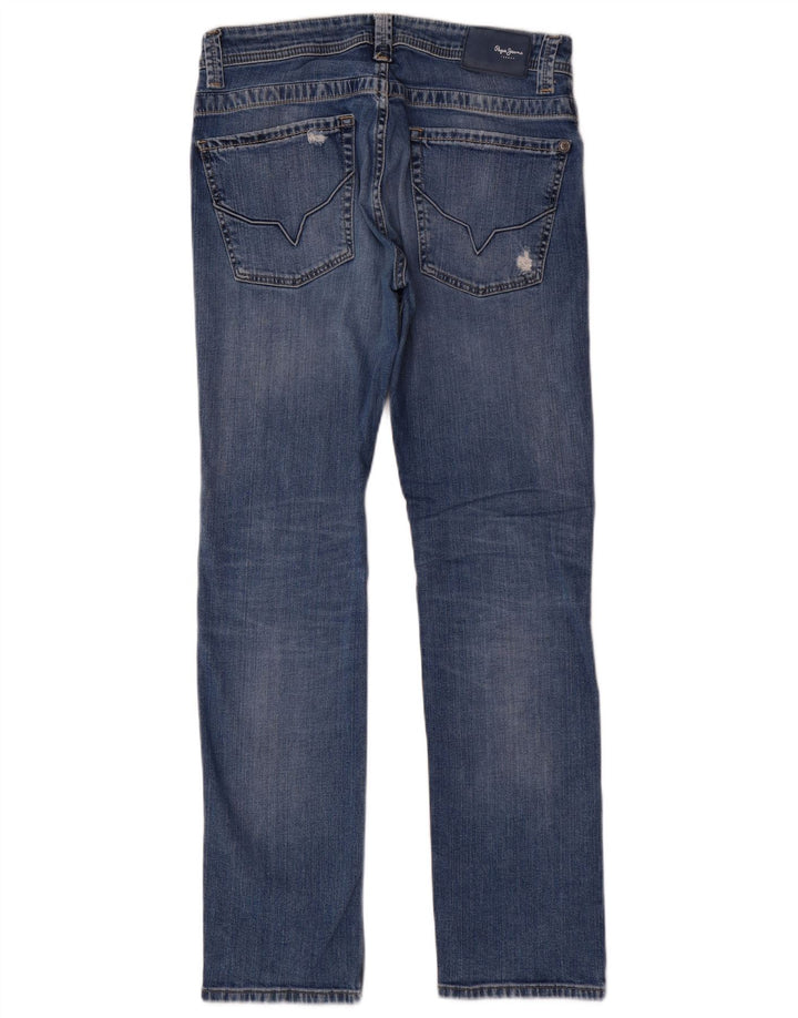 PEPE Jeans Herre Distressed Regular Straight Jeans W32 L32 Blå Bomuld