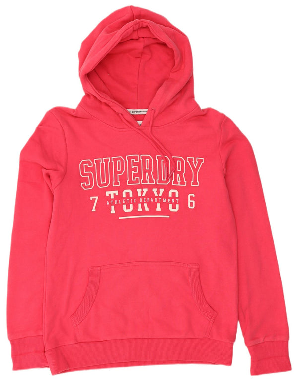 Superdry Grafisk hættetrøje til kvinder UK 12 Medium Pink Bomuld