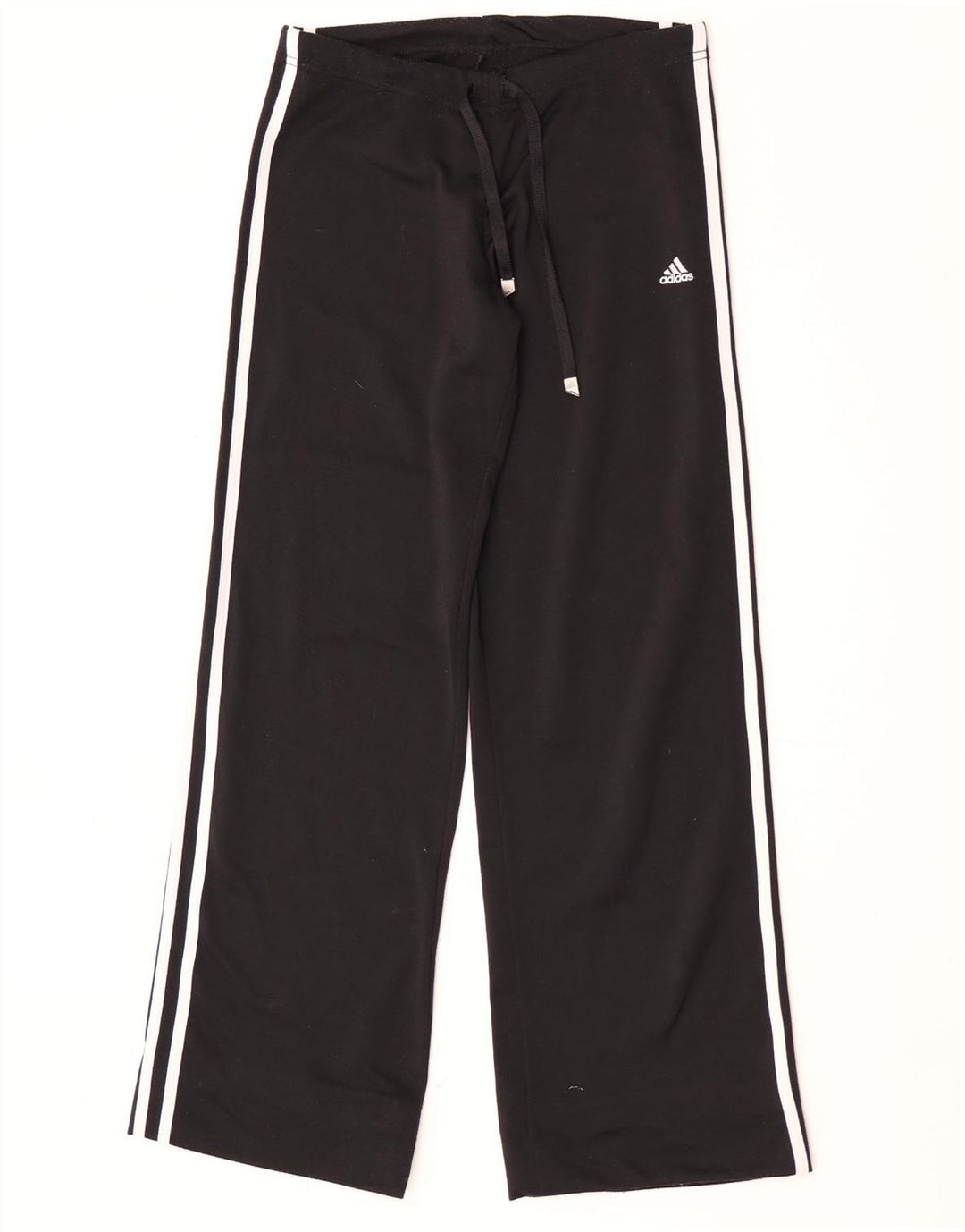 Adidas Womens Wide Leg Tracksuit Trousers UK 10 Small Black Polyester